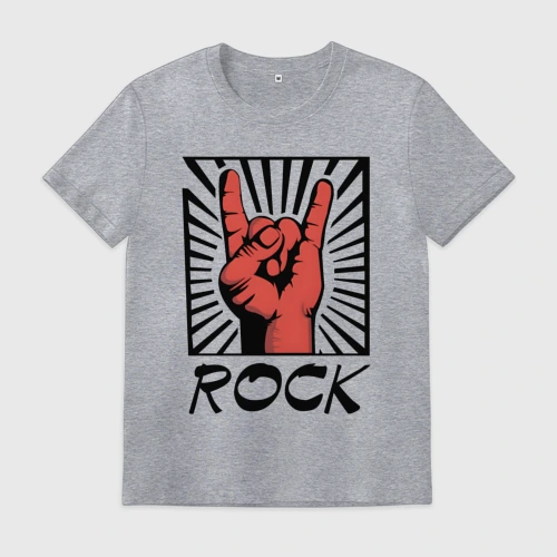 Мужская футболка хлопок Rock - жест коза