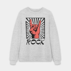 Мужской свитшот oversize без начеса хлопок Rock - жест коза