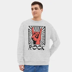 Мужской свитшот oversize без начеса хлопок Rock - жест коза - фото 2