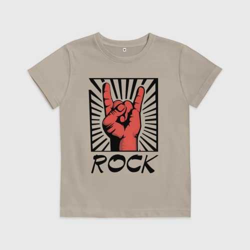 Детская футболка хлопок Rock - жест коза