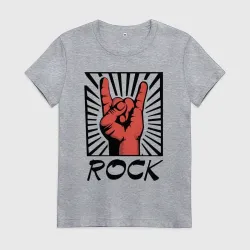 Женская футболка хлопок Rock - жест коза
