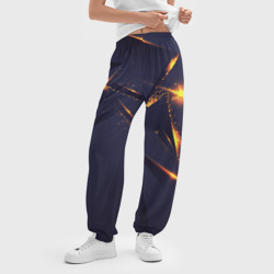 Женские джоггеры оверсайз 3D Золотые неоновые плиты - фото 2