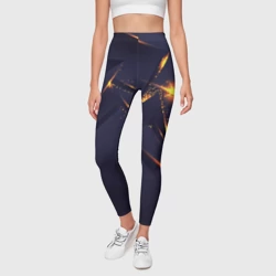 Леггинсы 3D Золотые неоновые плиты - фото 2