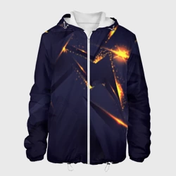 Мужская куртка 3D Золотые неоновые плиты