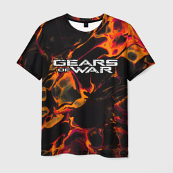 Мужская футболка 3D Gears of War red lava