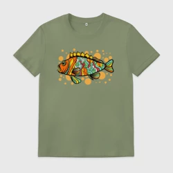 Мужская футболка хлопок Разноцветная рыбка