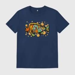 Мужская футболка хлопок Разноцветная рыбка