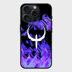 Чехол силиконовый для Apple iPhone 15 Pro матовый Квейк неоновый огонь