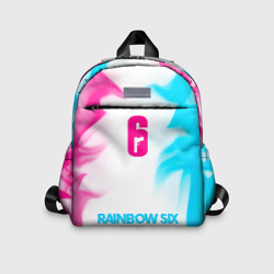 Детский рюкзак 3D Rainbow Six neon gradient style по-центру