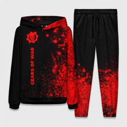 Женский костюм с толстовкой 3D Gears of War - red gradient по-вертикали