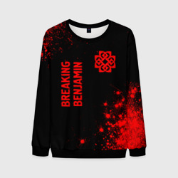 Мужской свитшот 3D Breaking Benjamin - red gradient вертикально