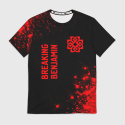Мужская футболка 3D Breaking Benjamin - red gradient вертикально