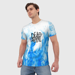 Мужская футболка 3D Dead by april fire blue - фото 2