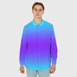 Мужская рубашка oversize 3D Неоновый градиент текстура - фото 2