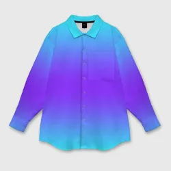 Мужская рубашка oversize 3D Неоновый градиент текстура