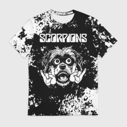Мужская футболка 3D Scorpions рок пес