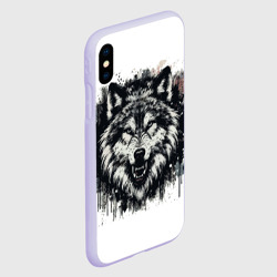 Чехол для iPhone XS Max матовый Гранж - Портрет волка: голова - фото 2