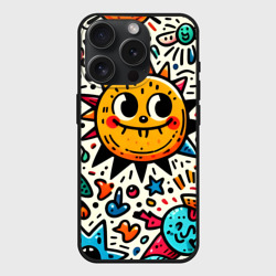 Чехол силиконовый для Apple iPhone 15 Pro Мax матовый Doodle parade