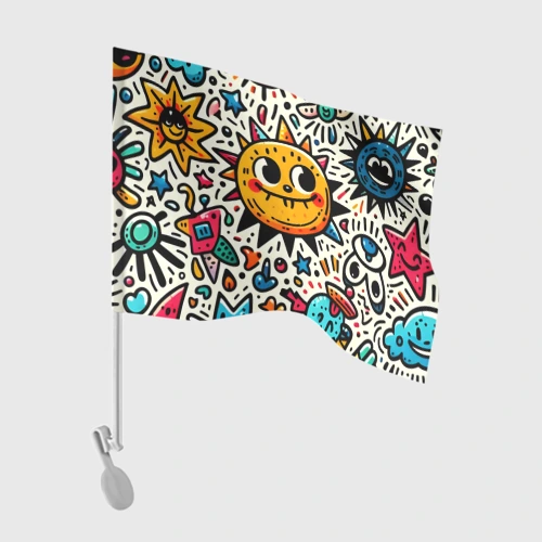 Флаг для автомобиля Doodle parade