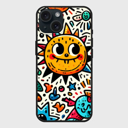 Чехол силиконовый для Apple iPhone 15 матовый Doodle parade