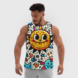 Мужская спортивная майка 3D Doodle parade - фото 2