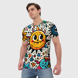 Мужская футболка 3D Doodle parade - фото 2