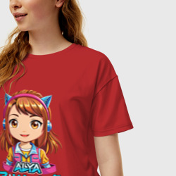 Женская футболка хлопок Oversize Аля девочка аниме по русски - фото 2
