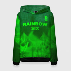 Женская толстовка 3D Rainbow Six - green gradient посередине