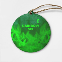 Деревянная игрушка круг Rainbow Six - green gradient посередине