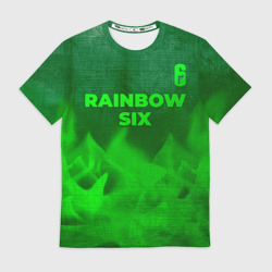 Мужская футболка 3D Rainbow Six - green gradient посередине