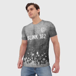 Мужская футболка 3D Blink 182 - grey gradient посередине - фото 2