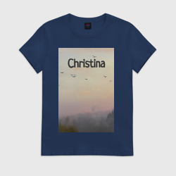 Женская футболка хлопок Christina туманный лес