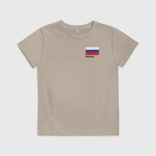 Детская футболка хлопок Россия карта и флаг