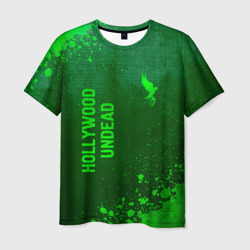 Мужская футболка 3D Hollywood Undead - green gradient вертикально