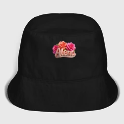 Женская панама хлопок Алена и розы объемные буквы