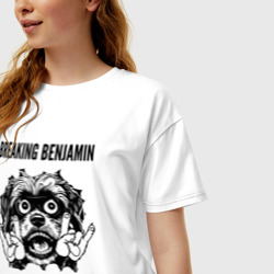 Женская футболка хлопок Oversize Breaking Benjamin - rock dog - фото 2