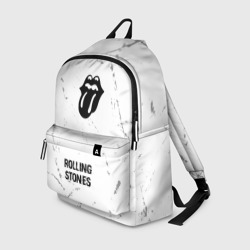 Рюкзак 3D Rolling Stones glitch на светлом фоне по-центру