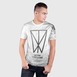 Мужская футболка 3D Slim Within Temptation - white gradient - фото 2