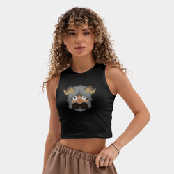 Женская укороченная майка-топ хлопок Сенши - подземелье вкусностей - фото 2