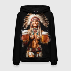 Женская толстовка 3D Индейское пиво  - подача топлес 