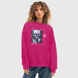 Женский свитшот oversize без начеса хлопок Волшебница и злой офицер - фото 2