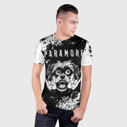 Мужская футболка 3D Slim Paramore рок пес - фото 2
