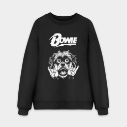 Мужской свитшот oversize без начеса хлопок David Bowie rock dog