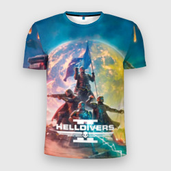 Мужская футболка 3D Slim Эскалация свободы Helldivers 2