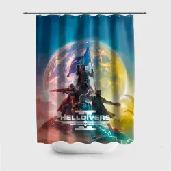 Штора 3D для ванной Эскалация свободы Helldivers 2