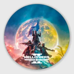 Круглый коврик для мышки Эскалация свободы Helldivers 2