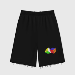 Женские шорты oversize футер хлопок Два собранных кубика Рубика