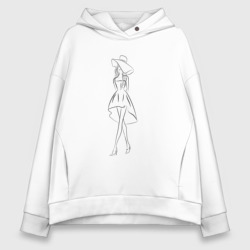 Женское худи Oversize хлопок Девушка в полный рост