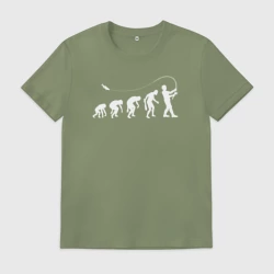 Мужская футболка хлопок Эволюция рыбалки