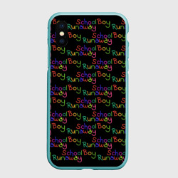 Чехол для iPhone XS Max матовый Logo - Schoolboy Runaway pattern